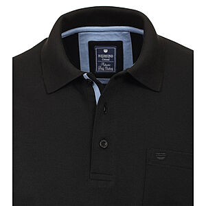 Redmond | Polo Shirt | Easy Care | Wash & Wear | Mit Brusttasche | Schwarz