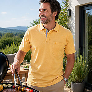 Redmond | Polo Shirt | Easy Care | Wash & Wear | Mit Brusttasche | Gelb