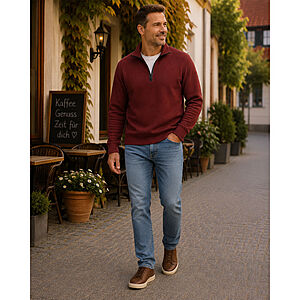 CasaModa | Sweat-Troyer | Pflegeleicht | Rot