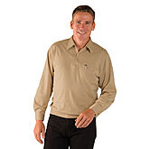 Langarm-Poloshirt mit Strickbund Farbe sand