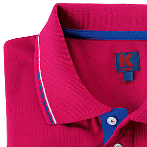 Kimmich | Elastisches Polohemd Piqu mit Knopfleiste | Farbe magenta