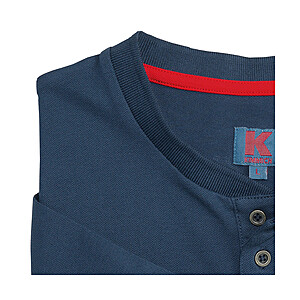 Kimmich | Elastisches Henley Piqu mit Knopfleiste | Farbe marine