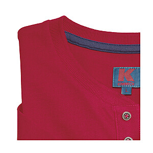 Kimmich | Elastisches Henley Piqu mit Knopfleiste | Farbe rot