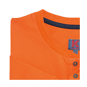 Kimmich | Elastisches Henley Piqu mit Knopfleiste | Farbe orange