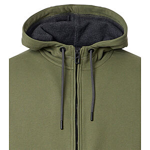CasaModa | Sweat Jacke mit Kapuze | Elastische Baumwolle | Oliv