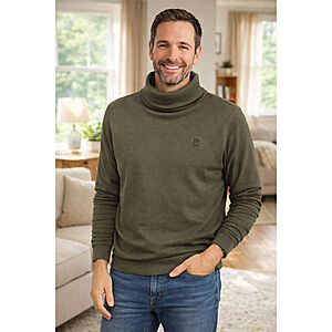 Pima Baumwolle Rollkragen | Farbe oliv