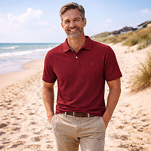 CasaModa | Elastisches Polohemd | Baumwolle mit Elasthan | Bordeaux