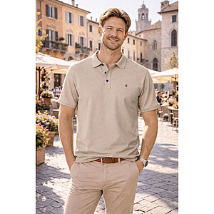 CasaModa | Elastisches Polohemd | Baumwolle mit Elasthan | Sand