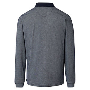 CasaModa | Langarm Polohemd mit Brusttasche, pflegeleicht | Blau