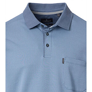 CasaModa | Langarm Polohemd mit Brusttasche, pflegeleicht | Hellblau