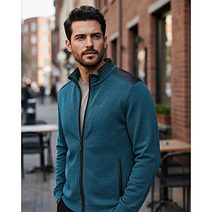 Navigazione | Sweat-Jacke | Pflegeleichte Baumwoll-Mischung | Petrol