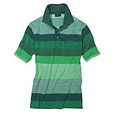 Klassisches Polohemd | Farbe grün | Blockstreifen