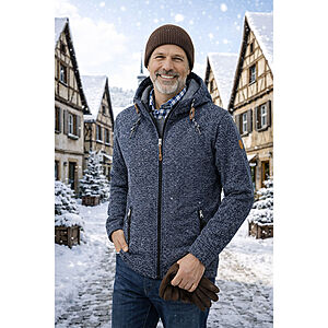 Navigazione | Fleece-Strickjacke | Farbe blau