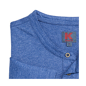 Kimmich | Henley-T-Shirt mit Knopfleiste | Pflegeleicht | Farbe blau