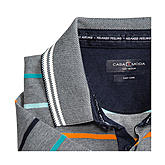 Casa Moda | Bügelfreies Polo-Hemd gestreift | Farbe grau-orange