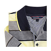 Navigazione | Bügelfreies Polohemd mit Bund | Blockstreifen, mit Knopfleiste und Brusttasche | Farbe vanille