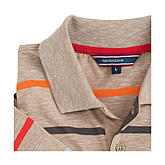 Navigazione | Bügelfreies Polohemd mit Bund | Querstreifen, mit Knopfleiste und Brusttasche | Farbe sand