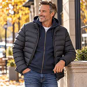 Redmond | Sweat Jacke mit Kapuze | Elastische Baumwolle | Blau
