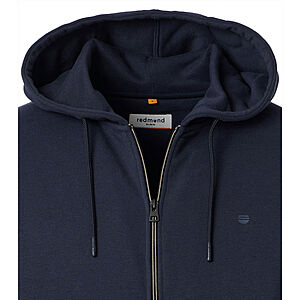 Redmond | Sweat Jacke mit Kapuze | Elastische Baumwolle | Blau