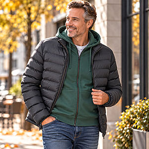 Redmond | Sweat Jacke mit Kapuze | Elastische Baumwolle | Gr�n