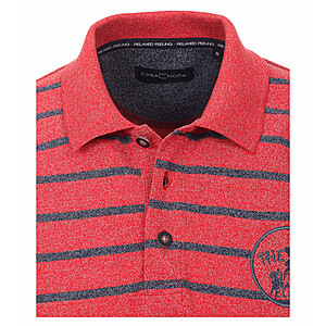 Casa Moda | Modernes Polo-Hemd | Baumwolle | Farbe rot mit Streifen