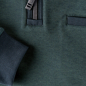 Casa Moda | Sweat Troyer | Baumwolle, mit Brusttasche | Moosgrn