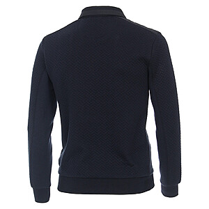 Casa Moda | Sportliches Sweat-Shirt | Jacquard-Gewebe | Troyer-Kragen | Marine