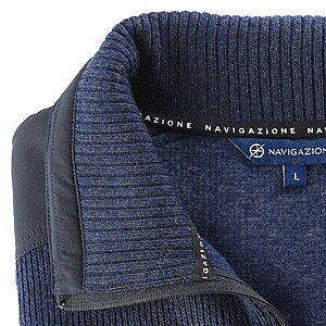 Navigazione | Sweat-Troyer mit Brusttasche | Pflegeleicht | Blau meliert