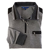 Navigazione | Bügelfreies Sweat-Shirt | Troyer-Kragen | Mit Brusttasche | Grau
