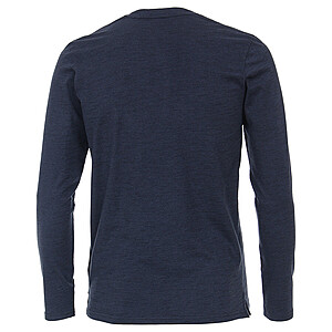 Casa Moda | Langarm T-Shirt | Henley-Kragen | Baumwolle | Blau