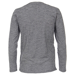 Casa Moda | Langarm T-Shirt | Henley-Kragen | Baumwolle | Graublau