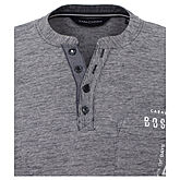 Casa Moda | Langarm T-Shirt | Henley-Kragen | Baumwolle | Graublau