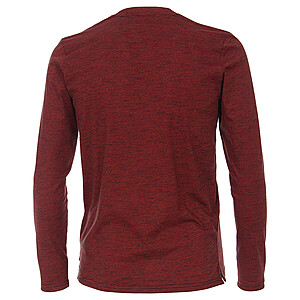Casa Moda | Langarm T-Shirt | Henley-Kragen | Baumwolle | Rot