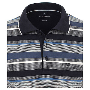 Casa Moda | Polo Shirt Easy Care | Mit Brusttasche | Blau gemustert