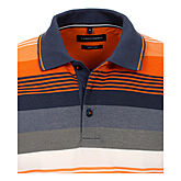 Casa Moda | Polo-Shirt mit Knopfleiste | Pflegeleichte Baumwolle | Orange Streifen