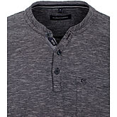 Casa Moda | Henley Shirt | Baumwolle | Brusttasche | Blau Grau