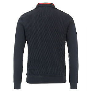 CasaModa | Struktur Sweat-Shirt | Troyerkragen | Marine