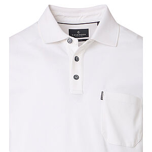 CasaModa | Polohemd uni | Edles Melange-Garn | Farbe&nbsp;weiss