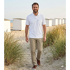 CasaModa | Polohemd uni | Edles Melange-Garn | Farbe&nbsp;weiss