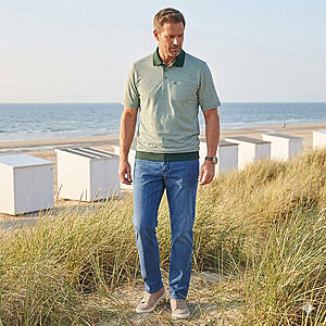 Navigazione | Polo-Shirt mit elastischem Bund | Halbarm | Gr�n