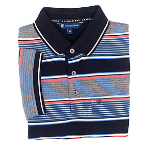 Navigazione | Halbarm Polo-Shirt| Mit elastischem Bund | Blau Ringel
