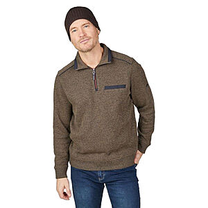 Navigazione | Pflegeleichtes Sweat-Shirt | Troyer-Kragen | Mit Brusttasche | Braun