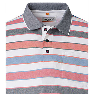 Redmond | Polo-Shirt | Kurzarm | Pflegeleichte Jersey-Qualit�t | Rot Streifen