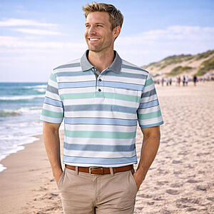 Redmond | Polo-Shirt | Kurzarm | Pflegeleichte Jersey-Qualit�t | Gr�n Streifen