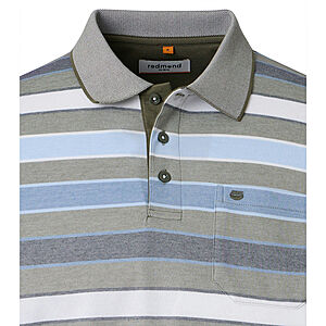 Redmond | Polo-Shirt | Kurzarm | Pflegeleichte Jersey-Qualit�t | Oliv Streifen