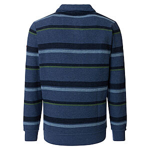 Redmond | Troyer aus hochwertigem Baumwoll-Mix | Blau Streifen