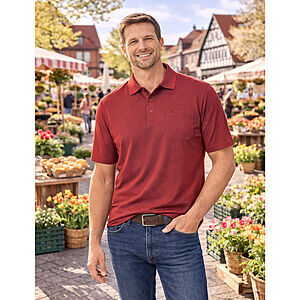 Redmond | Polo Shirt | Easy Care | Pflegleicht | Mit Brusttasche | Burgund
