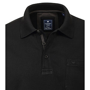 Redmond | Langarm Polo | Easy Care | Schwarz