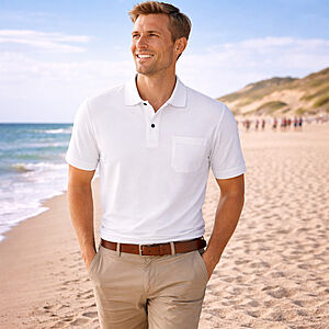 Redmond | Polo-Shirt | Baumwolle Pique | Brusttasche | Weiss