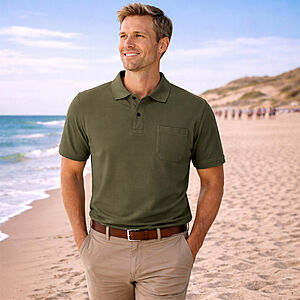 Redmond | Polo-Shirt | Baumwolle Pique | Brusttasche | Oliv